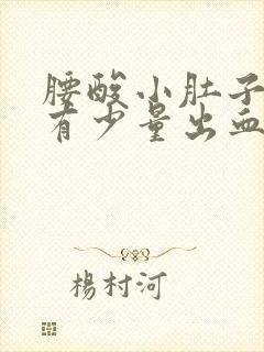 腰酸小肚子疼还有少量出血