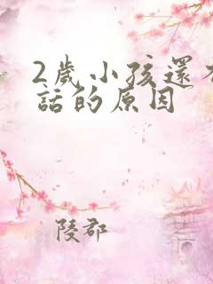 2岁小孩还不说话的原因