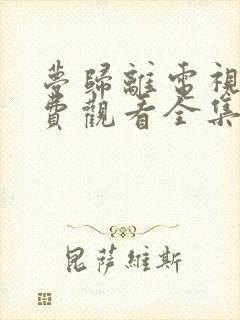 梦归离电视剧免费观看全集高清