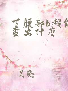 下腹部b超能检查出什么