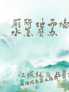 厕所地面墙角渗水怎么办