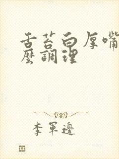 舌苔白厚嘴苦怎么调理