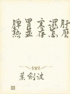 脾胃寒湿肝胆湿热并存怎么治