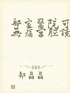 哪家医院可以做无痛宫腔镜