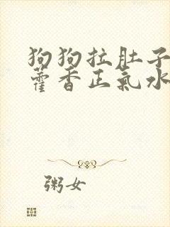 狗狗拉肚子能喂藿香正气水吗