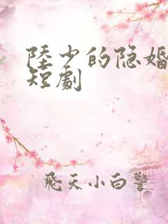 陆少的隐婚罪妻短剧