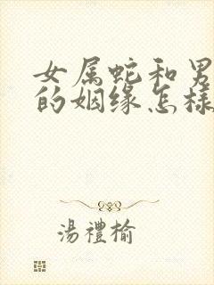 女属蛇和男属马的姻缘怎样