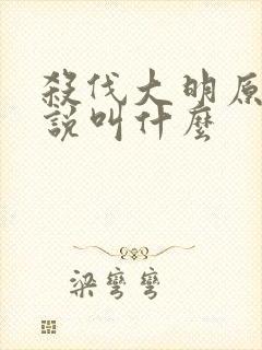 杀伐大明原著小说叫什么