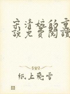 宋清婉的重生小说免费阅读