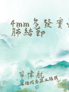 4mm多发实性肺结节