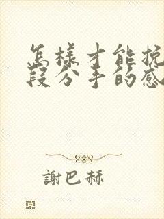 怎样才能挽回一段分手的感情