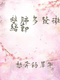 双肺多发微小性结节