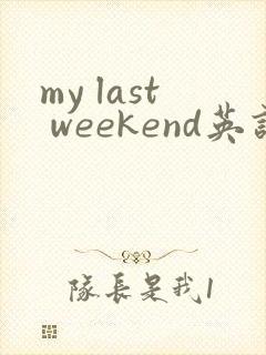 my last weekend英语作文5句话