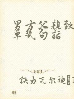 男方父亲致辞简单几句话