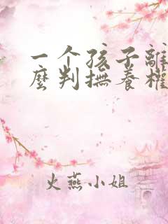 一个孩子离婚怎么判抚养权