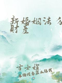 新婚姻法 分割财产