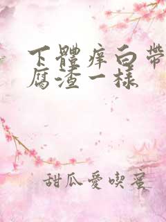 下体痒白带像豆腐渣一样