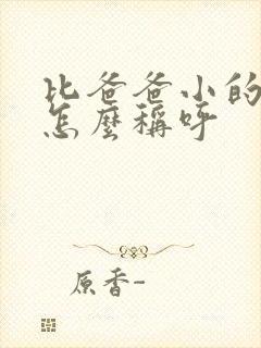 比爸爸小的兄弟怎么称呼