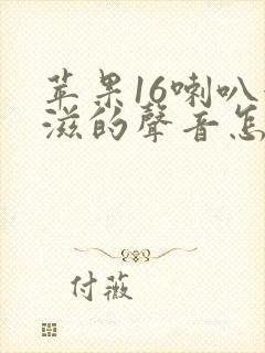 苹果16喇叭滋滋的声音怎么回事