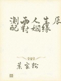 测两人生辰八字配对姻缘