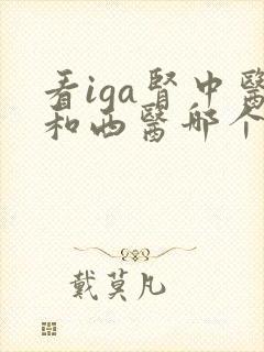 看iga肾中医和西医哪个好