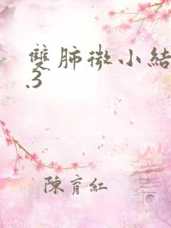 双肺微小结节0.3