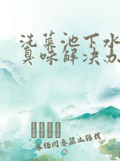 洗菜池下水道反臭味解决办法