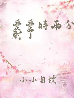 爱爱时两分钟就射了