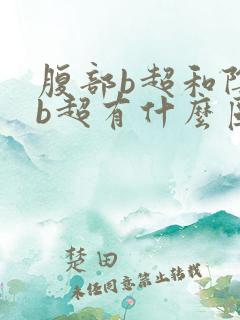 腹部b超和阴道b超有什么区别