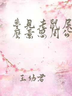 梦见老鼠屎是什么意思周公解梦