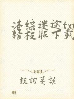 港综迷途txt精校版下载