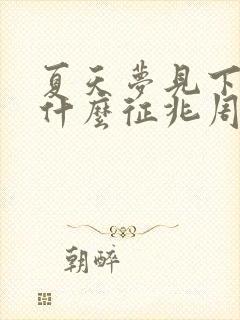 夏天梦见下雪是什么征兆周公解梦