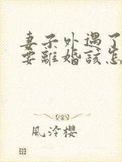 妻子外遇了老公要离婚该怎么挽回