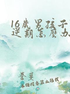 16岁男孩子叛逆期怎么办