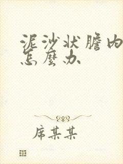 泥沙状胆内结石怎么办