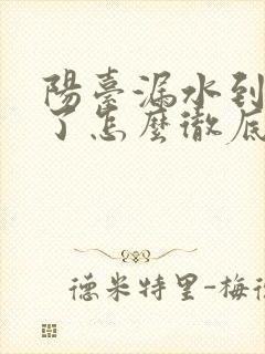 阳台漏水到楼下了怎么彻底解决
