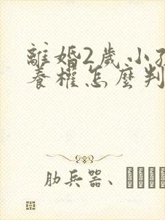 离婚2岁小孩抚养权怎么判定标准