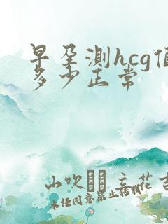 早孕测hcg值多少正常