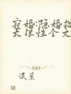 宠婚:隐婚总裁太狼性全文免费阅读