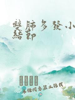 双肺多发小,微结节