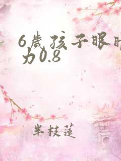 6岁孩子眼睛视力0.8