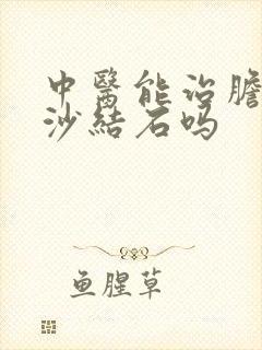 中医能治胆囊泥沙结石吗