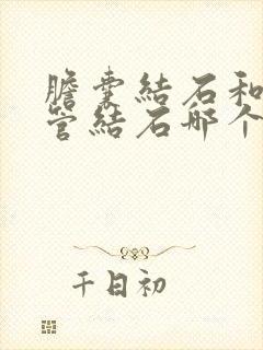 胆囊结石和胆囊管结石哪个严重