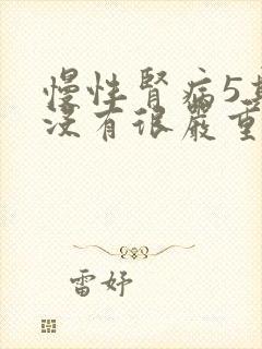 慢性肾病5期有没有很严重