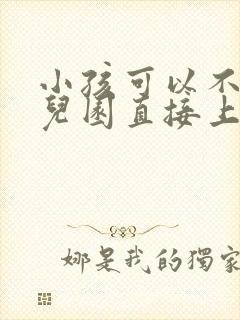 小孩可以不上幼儿园直接上小学吗