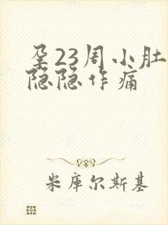 孕23周小肚子隐隐作痛