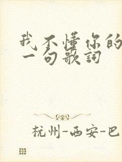 我不懂你的心下一句歌词