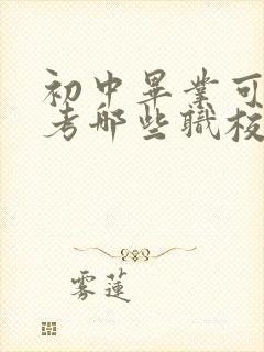 初中毕业可以报考哪些职校