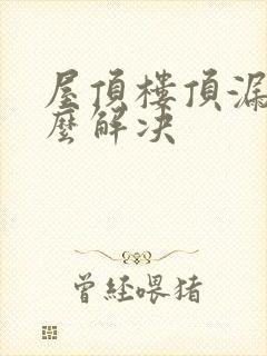 屋顶楼顶漏水怎么解决