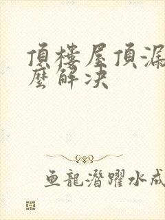 顶楼屋顶漏水怎么解决